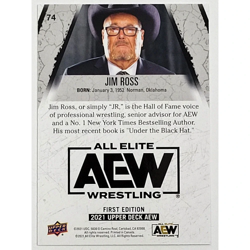 2021 UPPER DECK AEW JAZWARES UNMATCHED YELLOW‎ PARALLEL - JIM ROSS